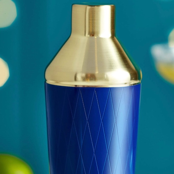 VonShef Blue Gold Cocktail Shaker, 21oz Capacity - Picture 4 of 7